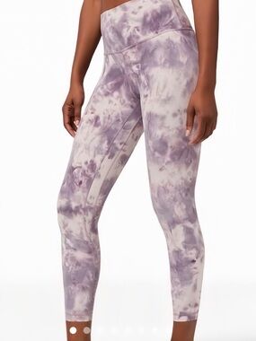 lululemon Align HR High-Rise Leggings in Lavender and Cream Tie-Dye